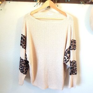 Leopard Sleeve Sweater